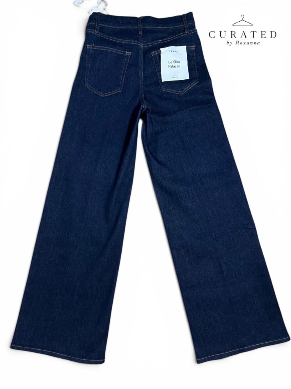 Frame Denim Dark Indigo Wide-Leg Flare Jeans - Picture 2 of 3